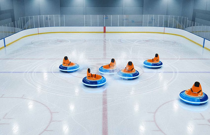 Bumper Cars na Lodowisku – Zimowa Atrakcja dla Całej Rodziny